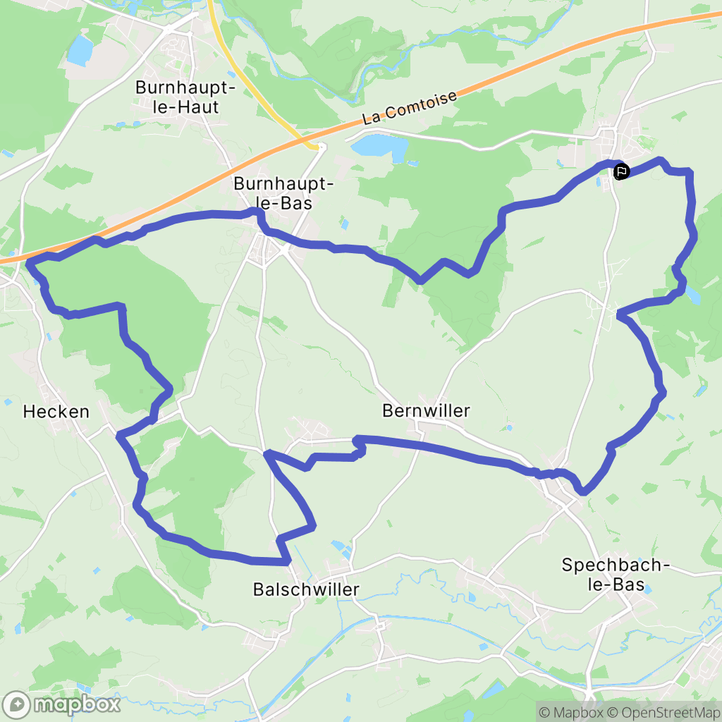 Heimsbrunn : carte du parcours de randonnée - France