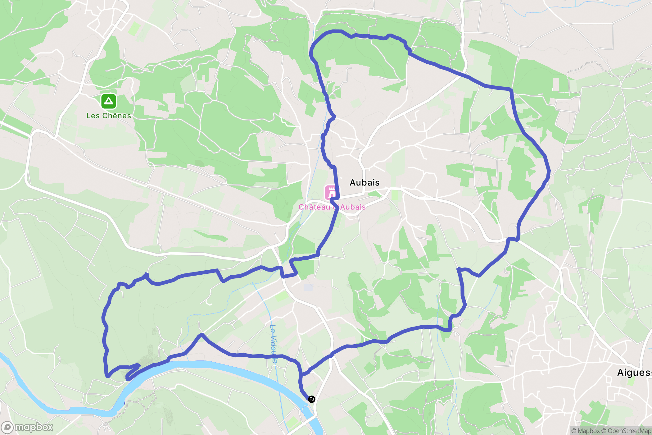 Aubais : carte du parcours de randonnée - France