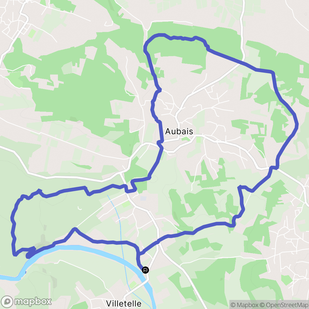 Aubais : carte du parcours de randonnée - France