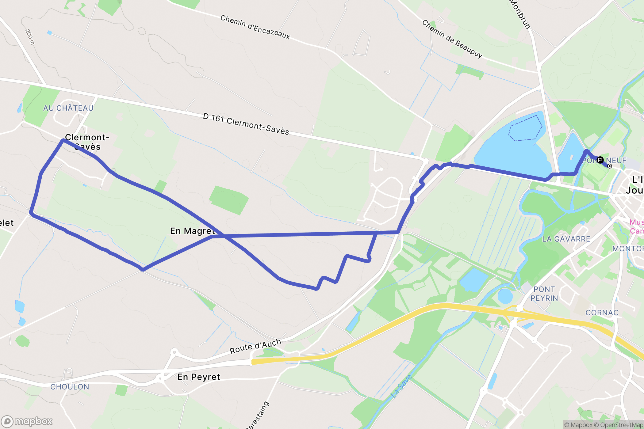 L'Isle-Jourdain : carte du parcours de randonnée - France