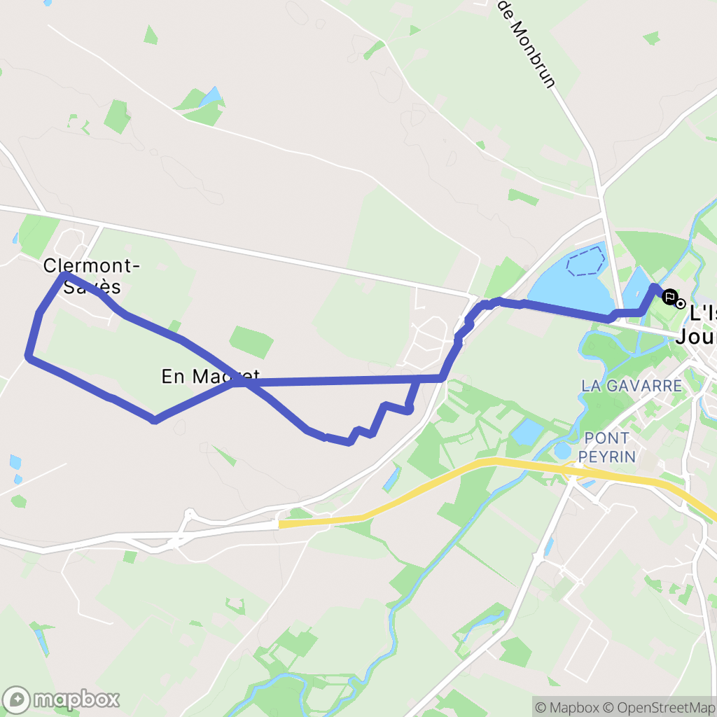 L'Isle-Jourdain : carte du parcours de randonnée - France