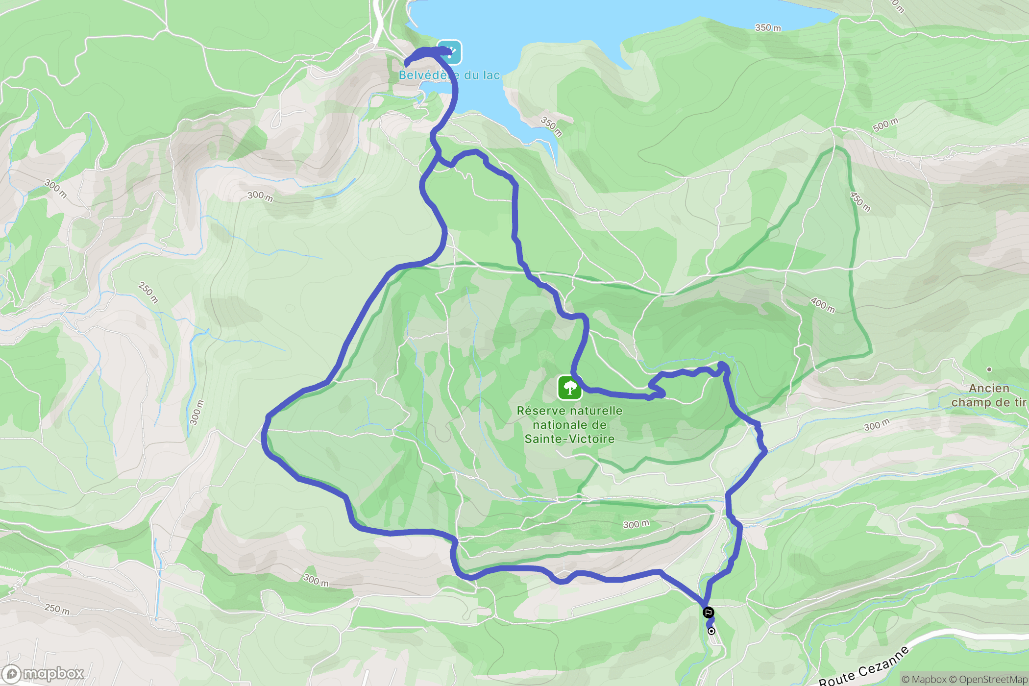 Beaurecueil : carte du parcours de randonnée - France