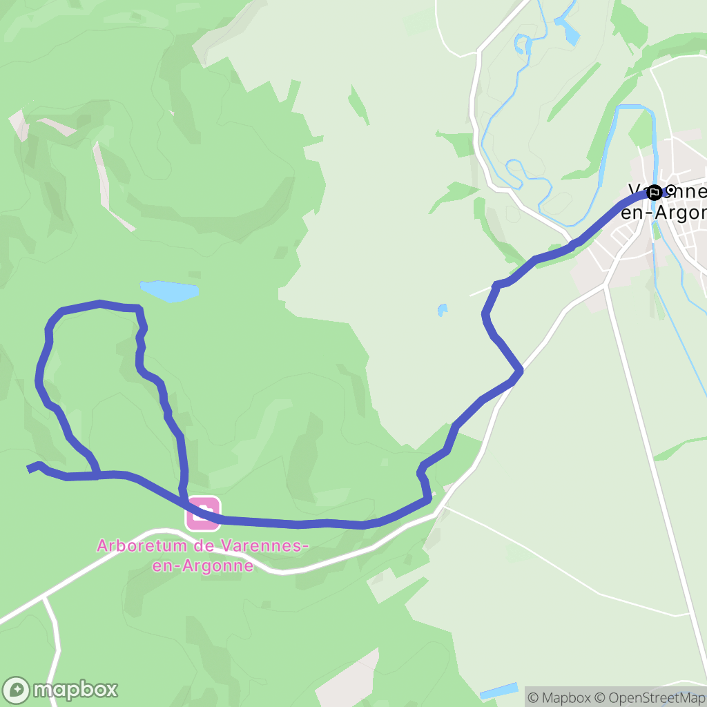 Varennes-en-Argonne : carte du parcours de randonnée - France