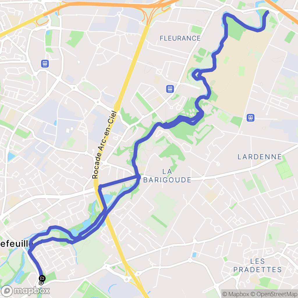 Tournefeuille : carte du parcours de randonnée - France