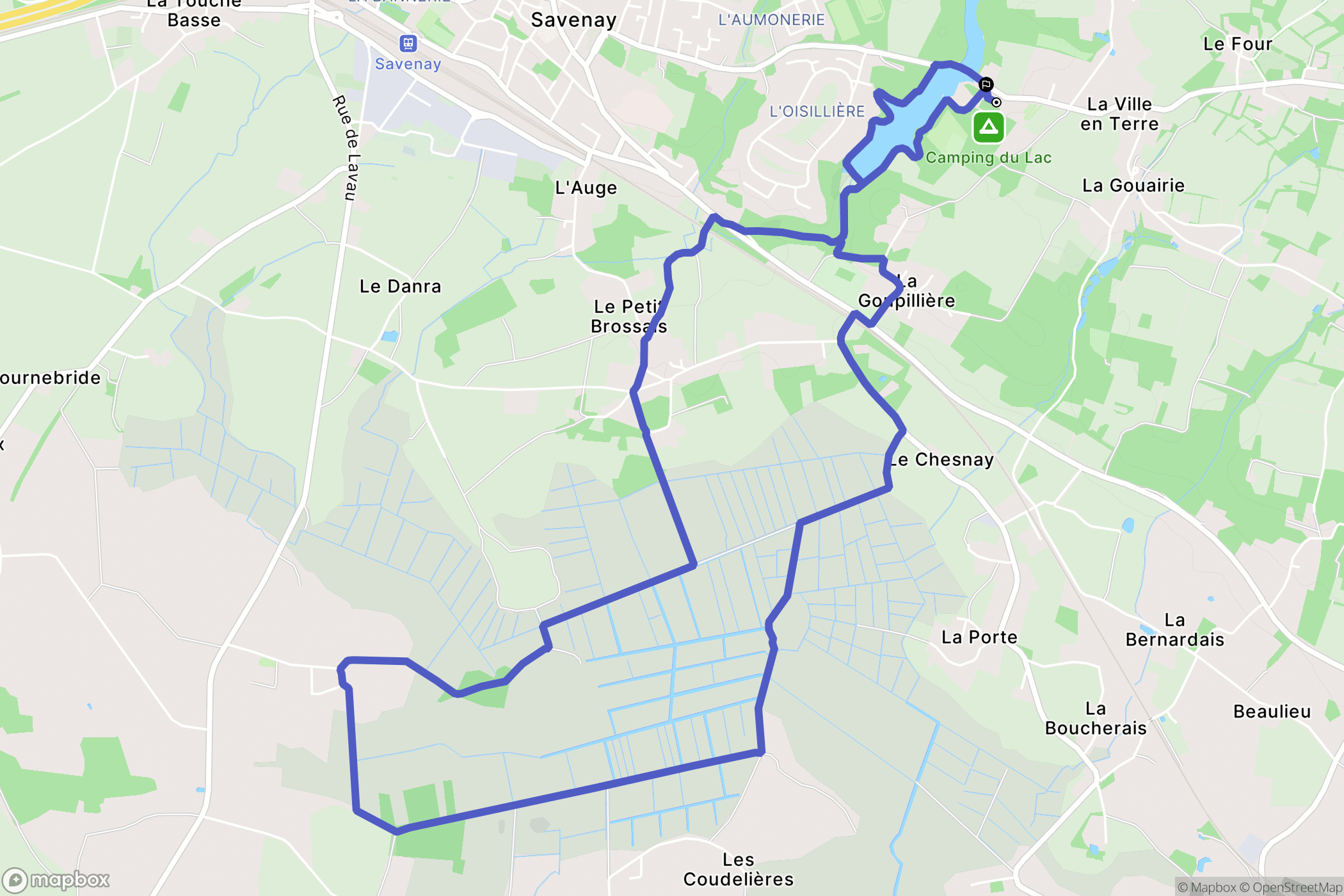 Savenay : carte du parcours de randonnée - France