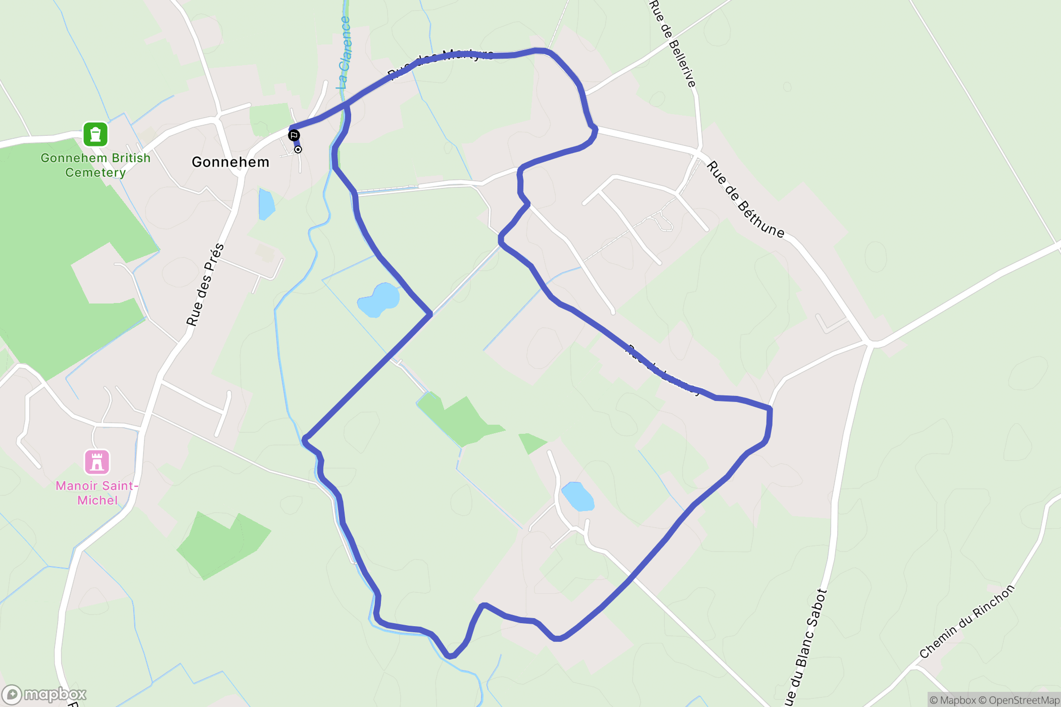 Gonnehem : carte du parcours de randonnée - France