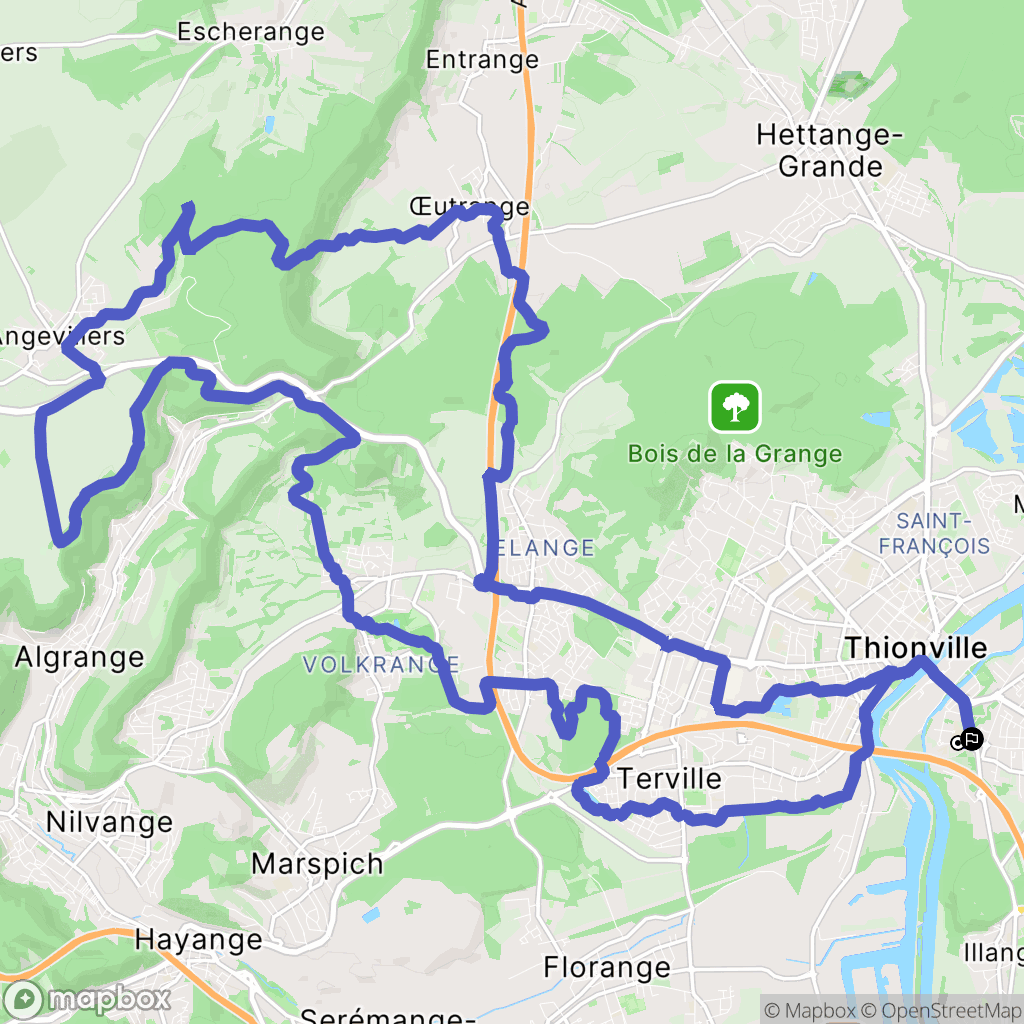 Yutz : carte du parcours de randonnée - France