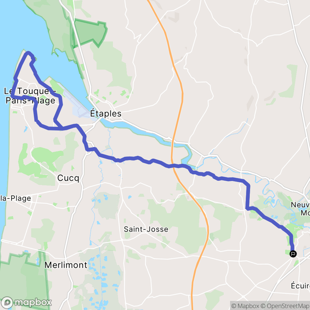 Montreuil-sur-Mer : carte du parcours de randonnée - France