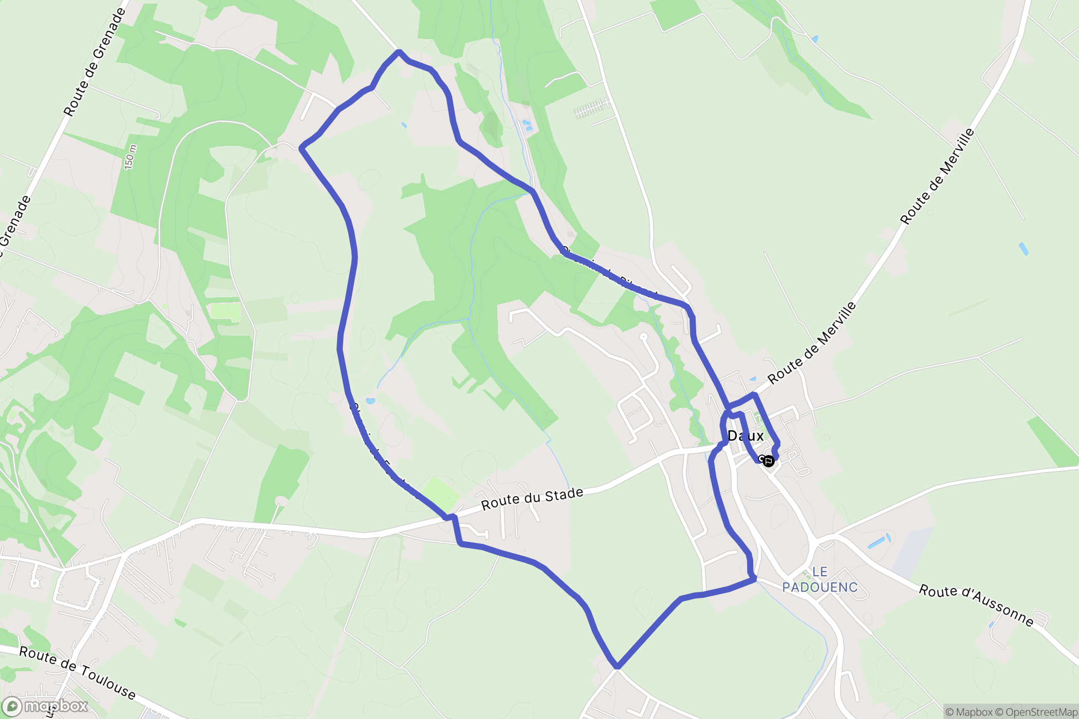 Daux : carte du parcours de randonnée - France