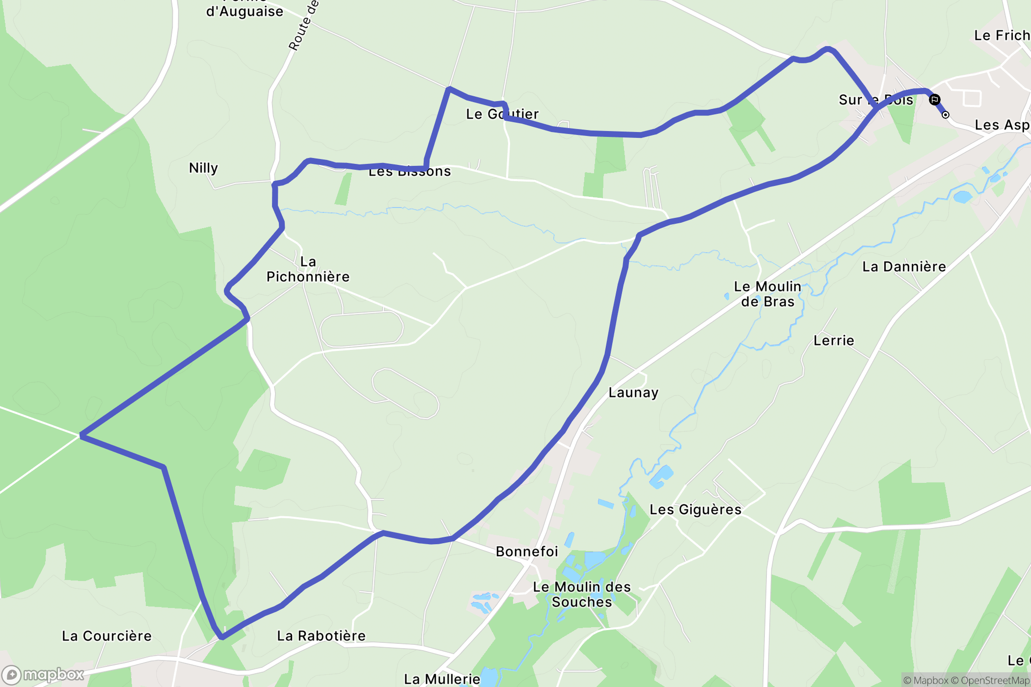 Les Aspres : carte du parcours de randonnée - France