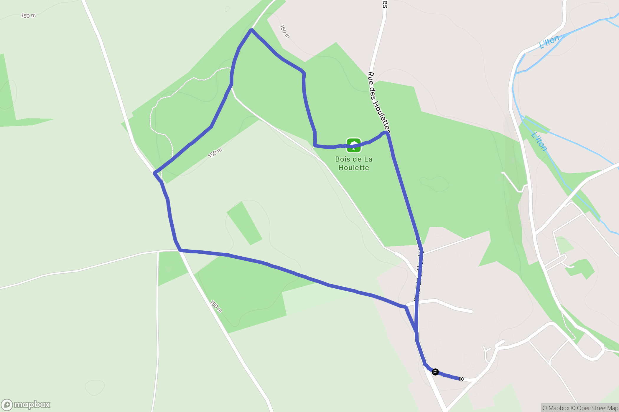 Mesnils-sur-Iton : carte du parcours de randonnée - France