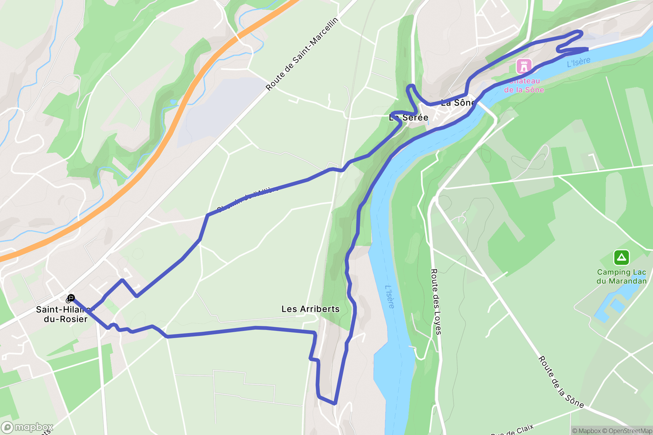 Saint-Hilaire-du-Rosier : carte du parcours de randonnée - France