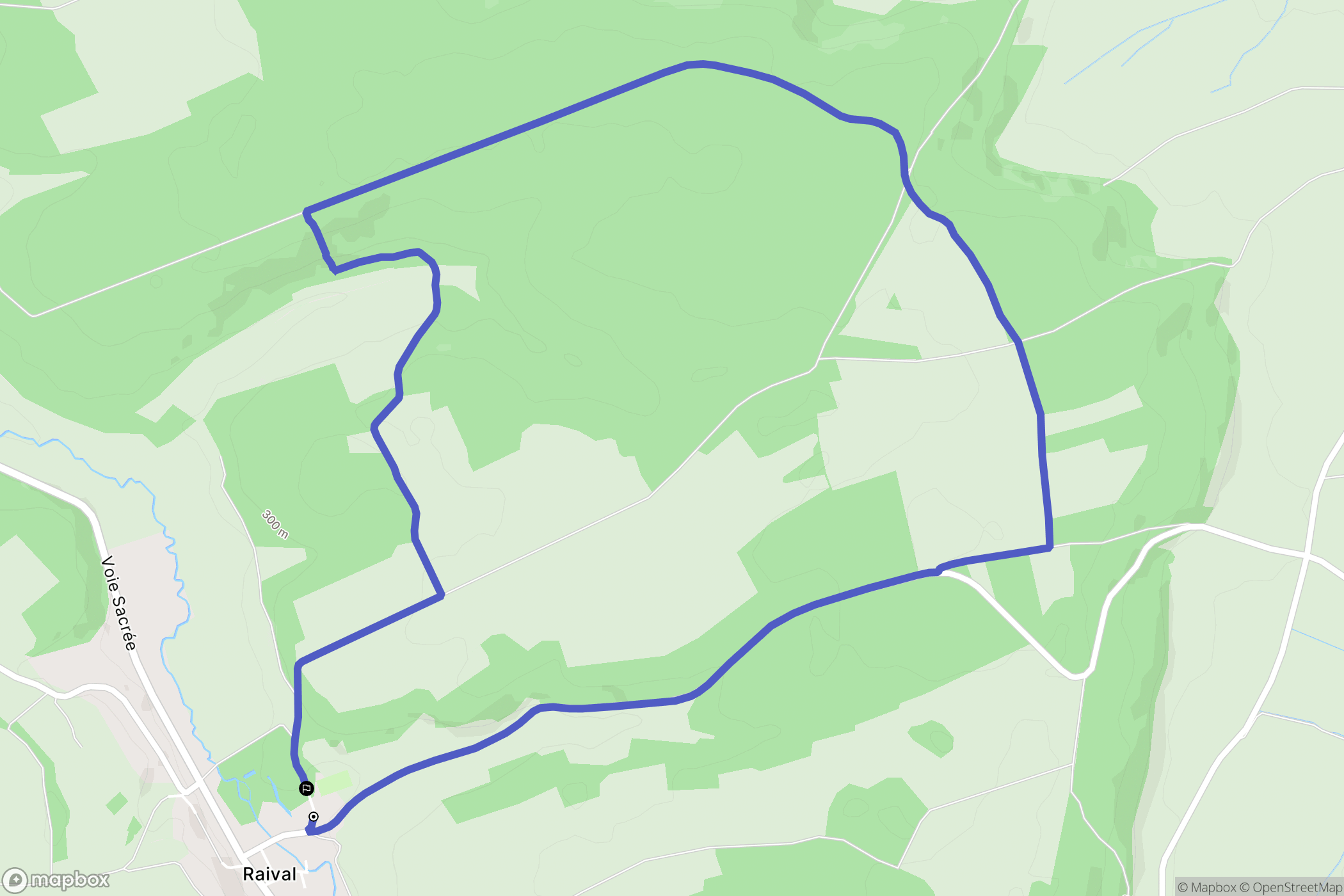 Raival : carte du parcours de randonnée - France