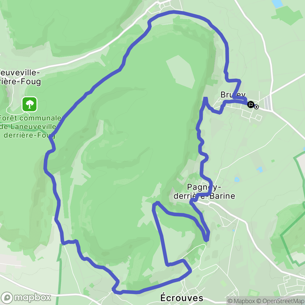 Bruley : carte du parcours de randonnée - France
