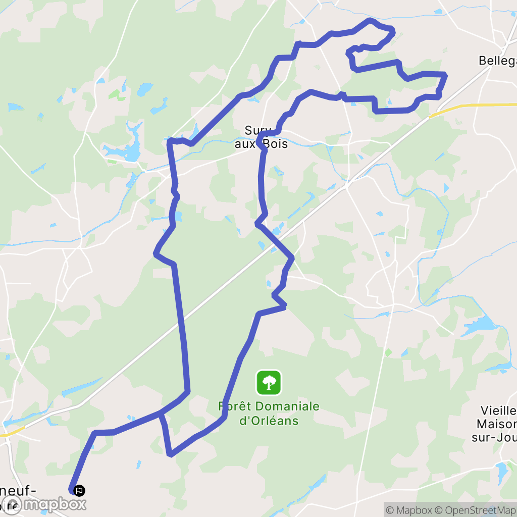 Saint-Martin-d'Abbat : carte du parcours de randonnée - France