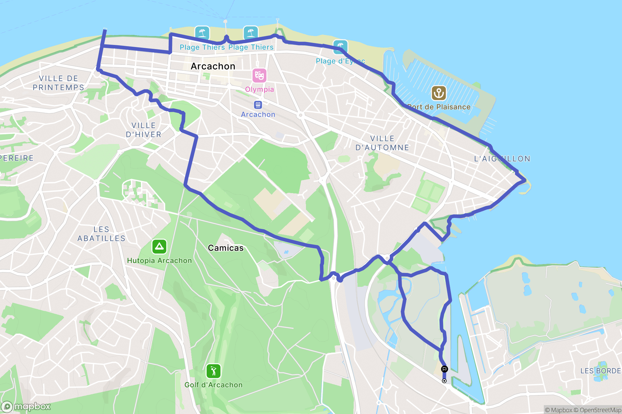 La Teste-de-Buch : carte du parcours de randonnée - France