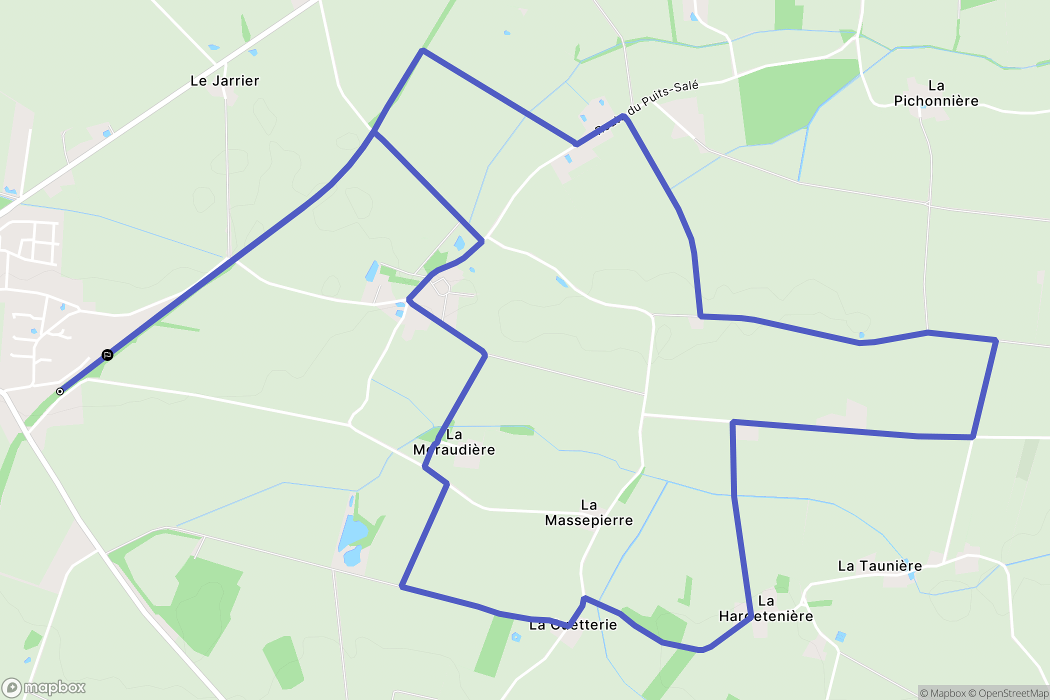 Ligné : carte du parcours de randonnée - France