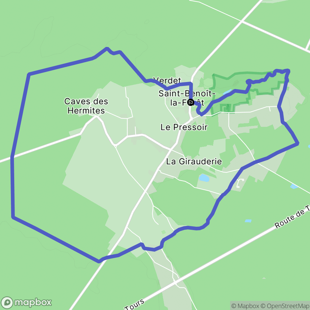 Saint-Benoît-la-Forêt : carte du parcours de randonnée - France