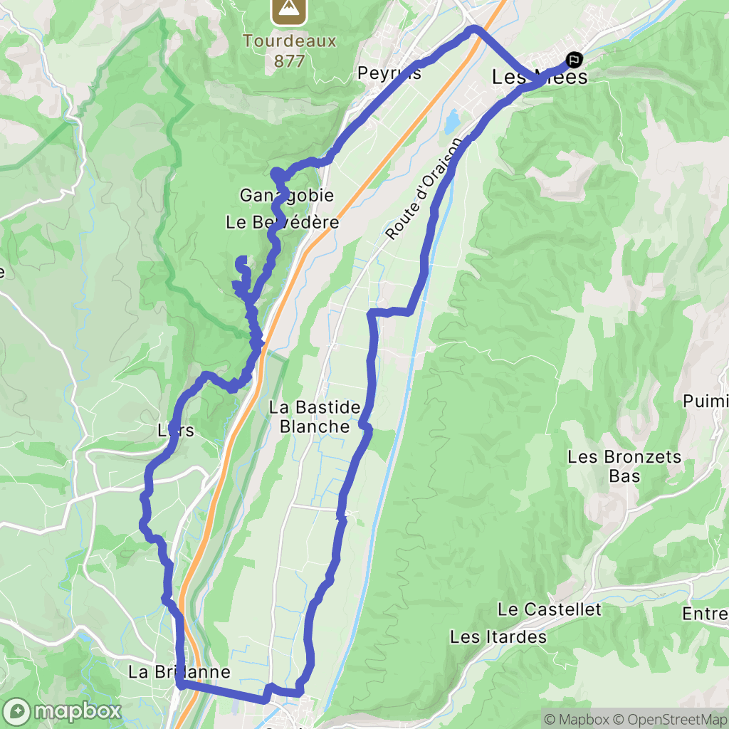 Les Mées : carte du parcours de randonnée - France