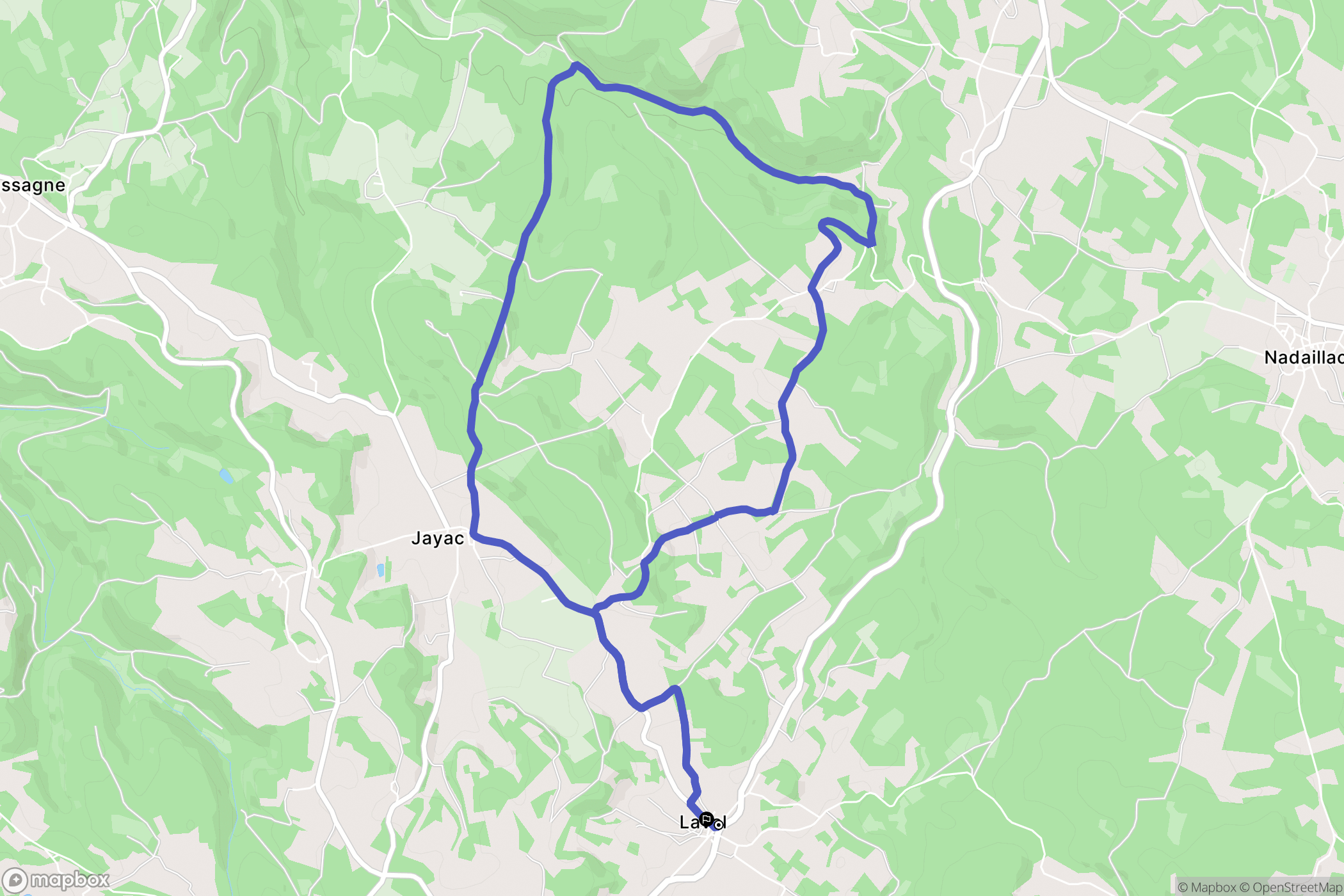 Jayac : carte du parcours de randonnée - France