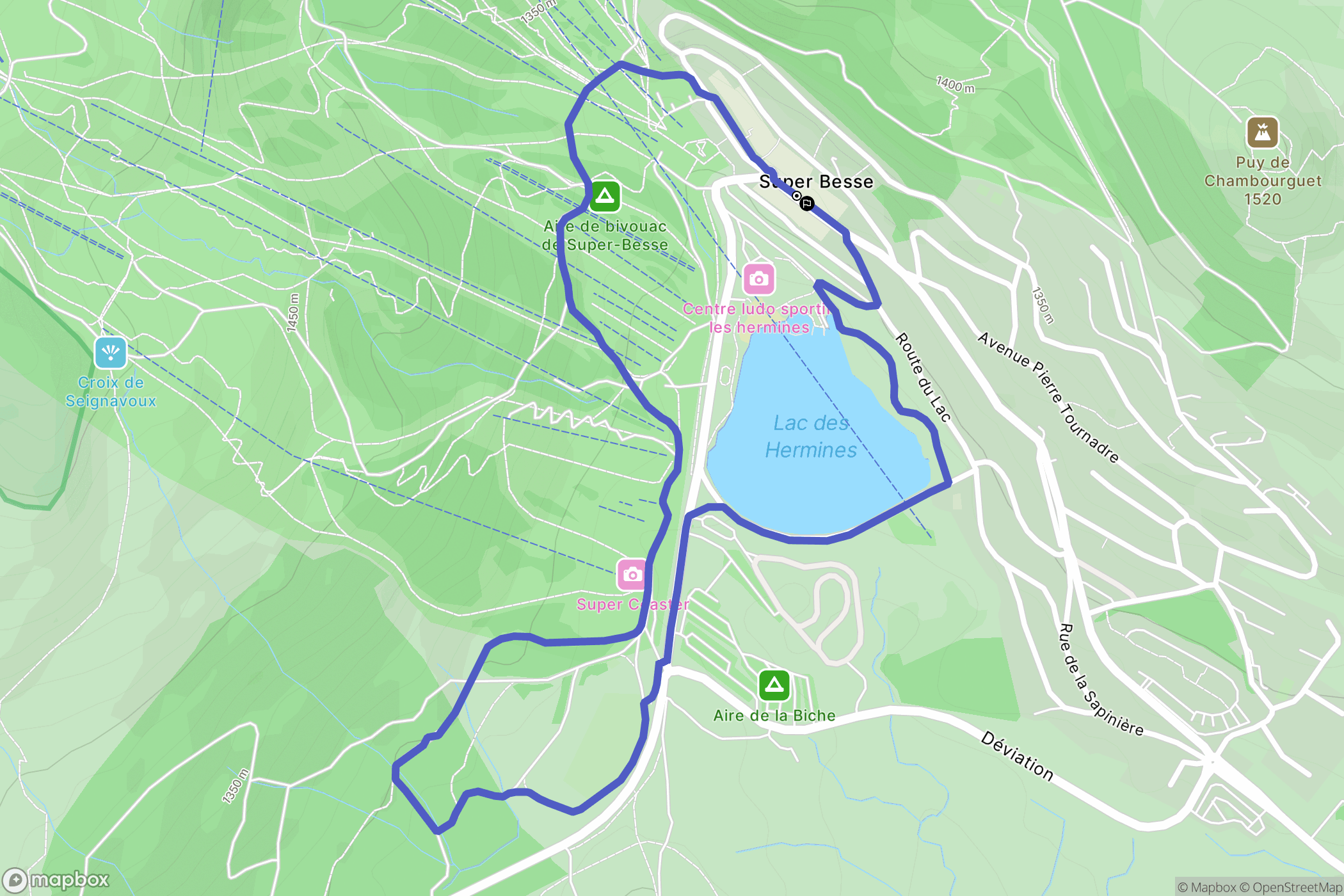 Besse-et-Saint-Anastaise : carte du parcours de randonnée - France