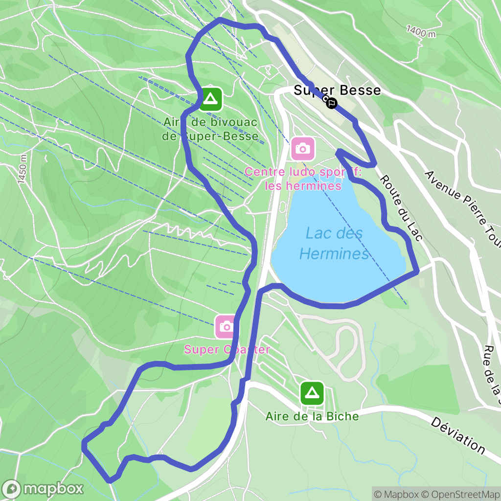 Besse-et-Saint-Anastaise : carte du parcours de randonnée - France