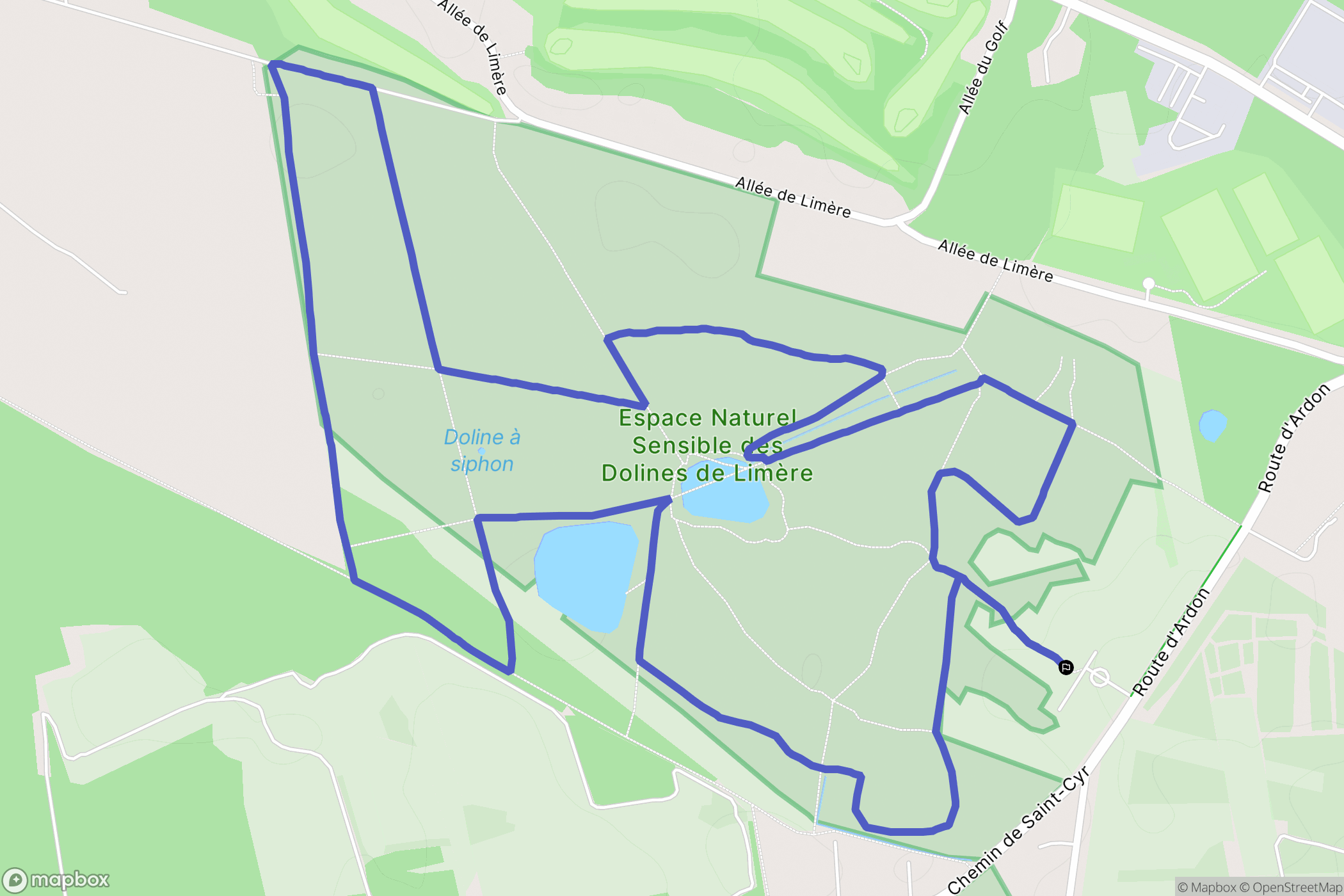 Ardon : carte du parcours de randonnée - France