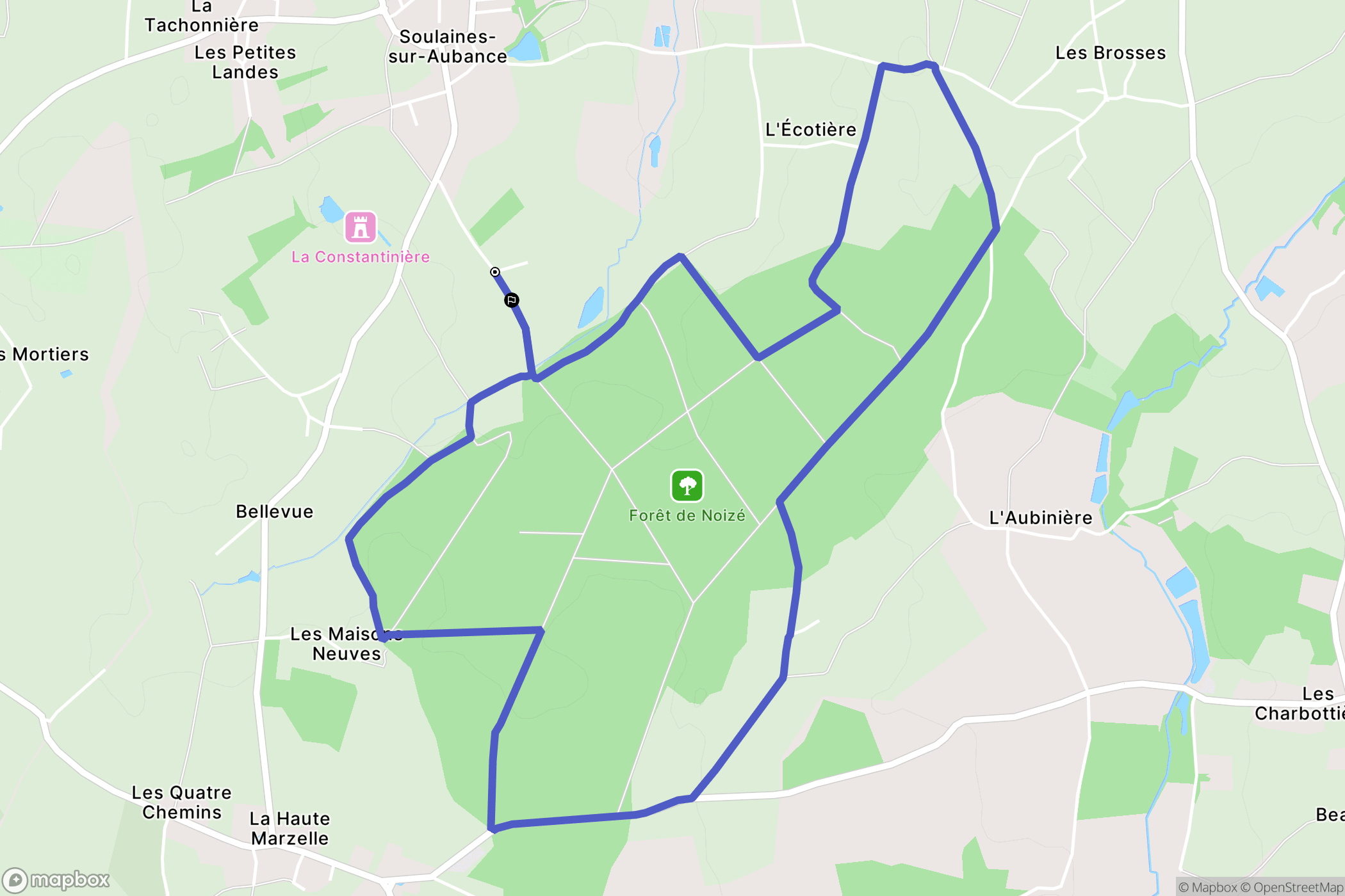 Soulaines-sur-Aubance : carte du parcours de randonnée - France