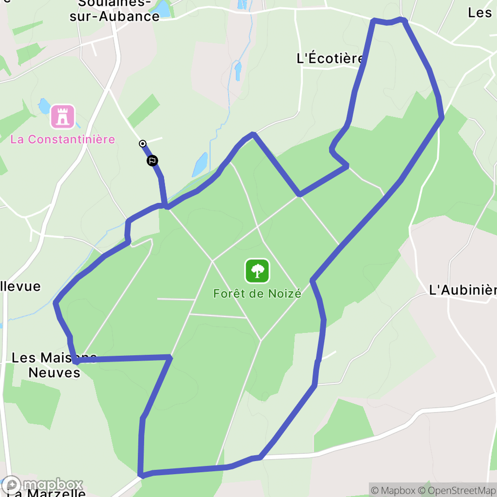 Soulaines-sur-Aubance : carte du parcours de randonnée - France
