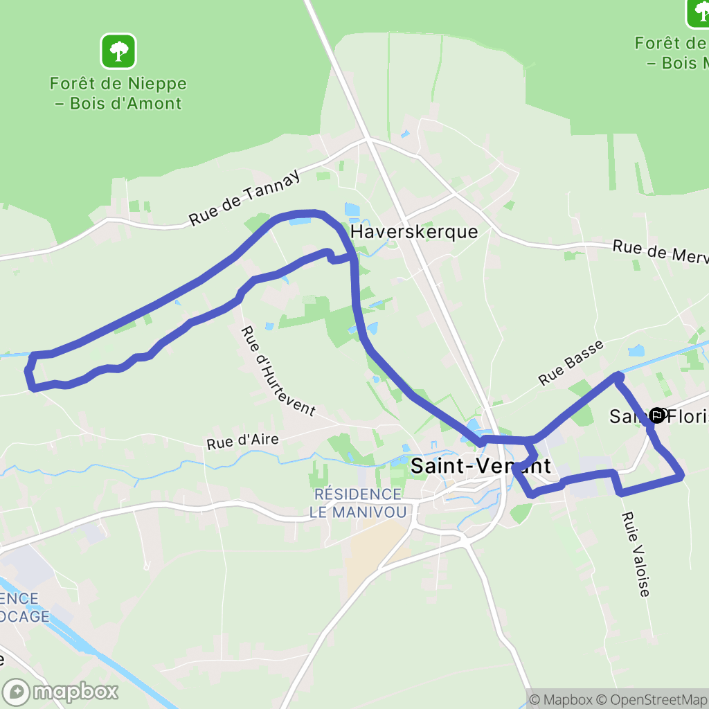 Saint-Floris : carte du parcours de randonnée - France