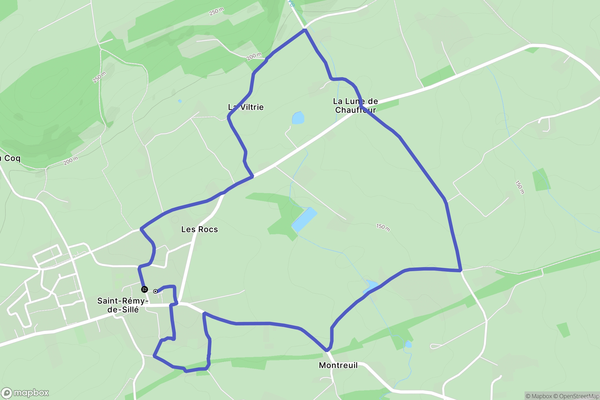 Saint-Rémy-de-Sillé : carte du parcours de randonnée - France