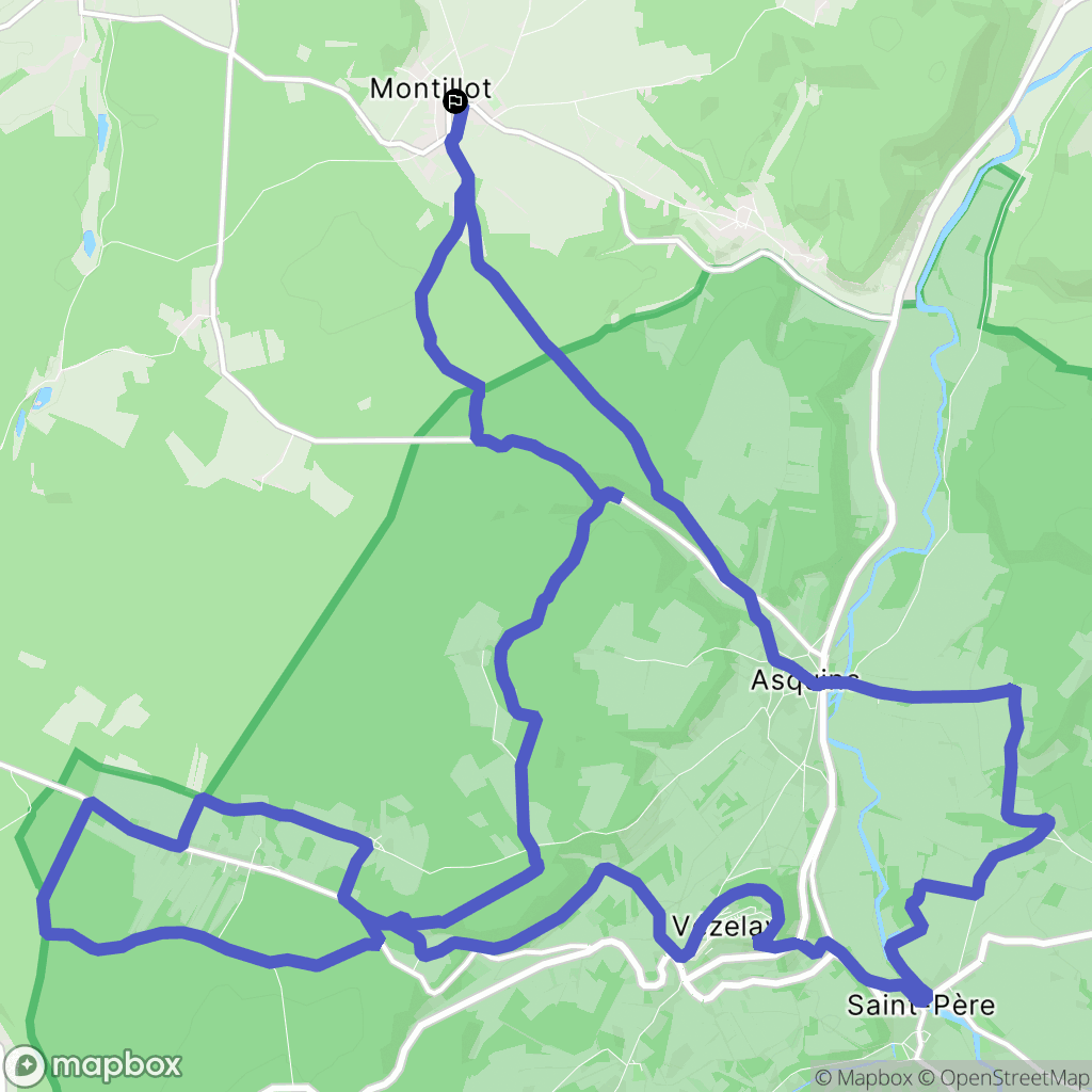 Montillot : carte du parcours de randonnée - France