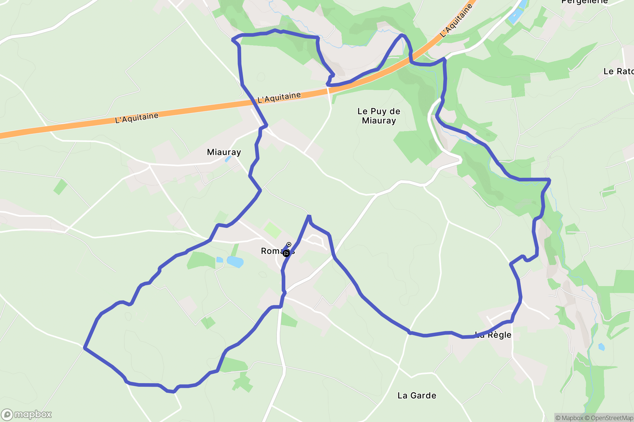 Romans : carte du parcours de randonnée - France