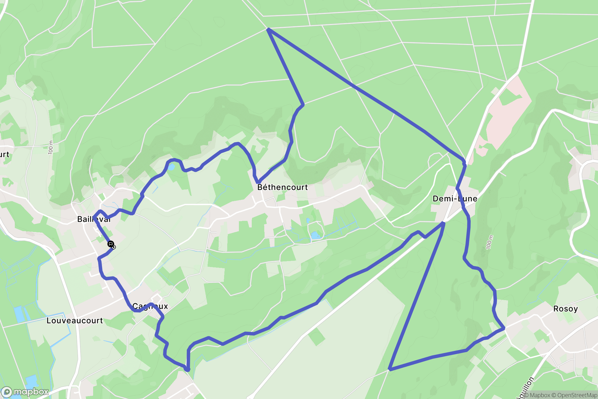 Bailleval : carte du parcours de randonnée - France