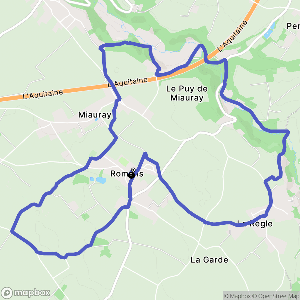 Romans : carte du parcours de randonnée - France
