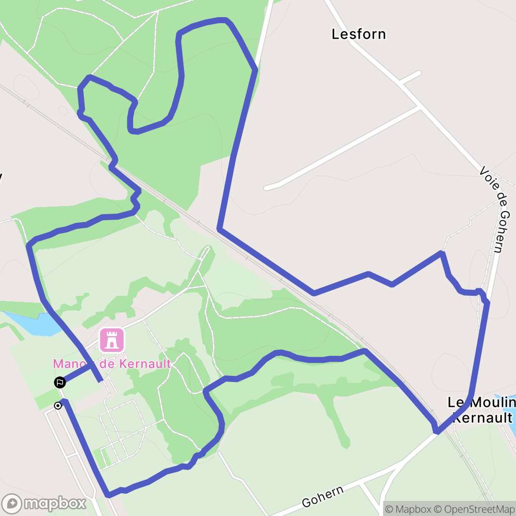 Mellac : carte du parcours de randonnée - France