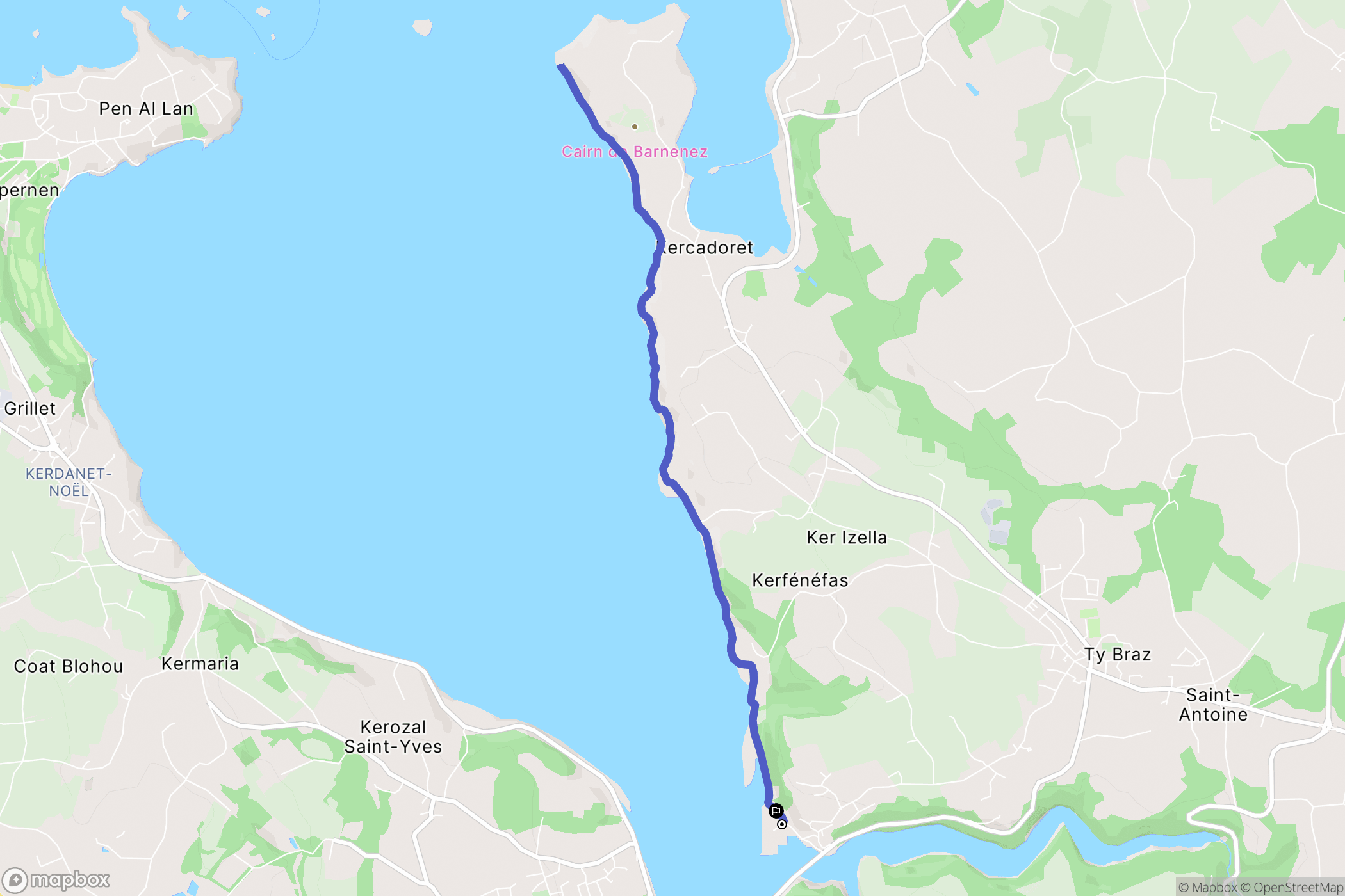 Plouezoc'h : carte du parcours de randonnée - France
