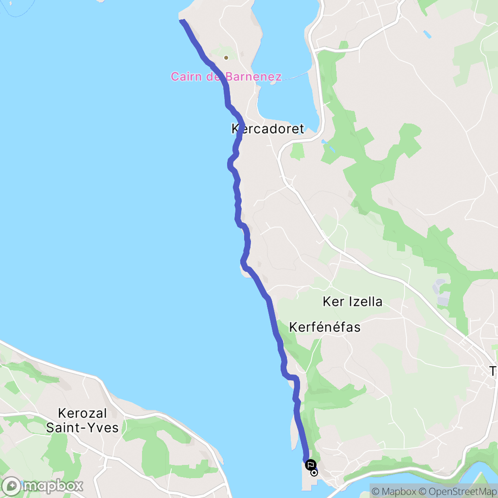 Plouezoc'h : carte du parcours de randonnée - France