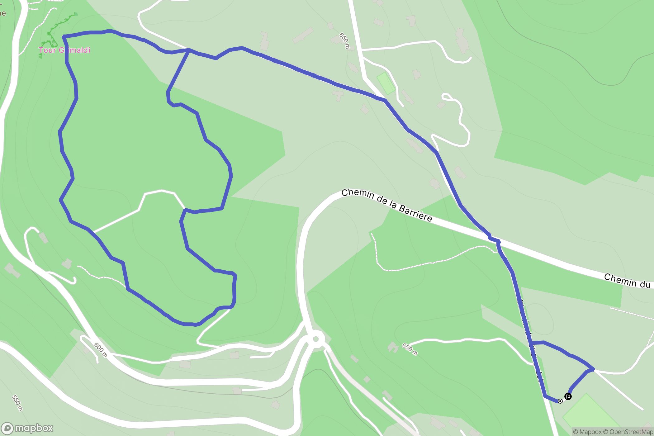 Tourtour : carte du parcours de randonnée - France