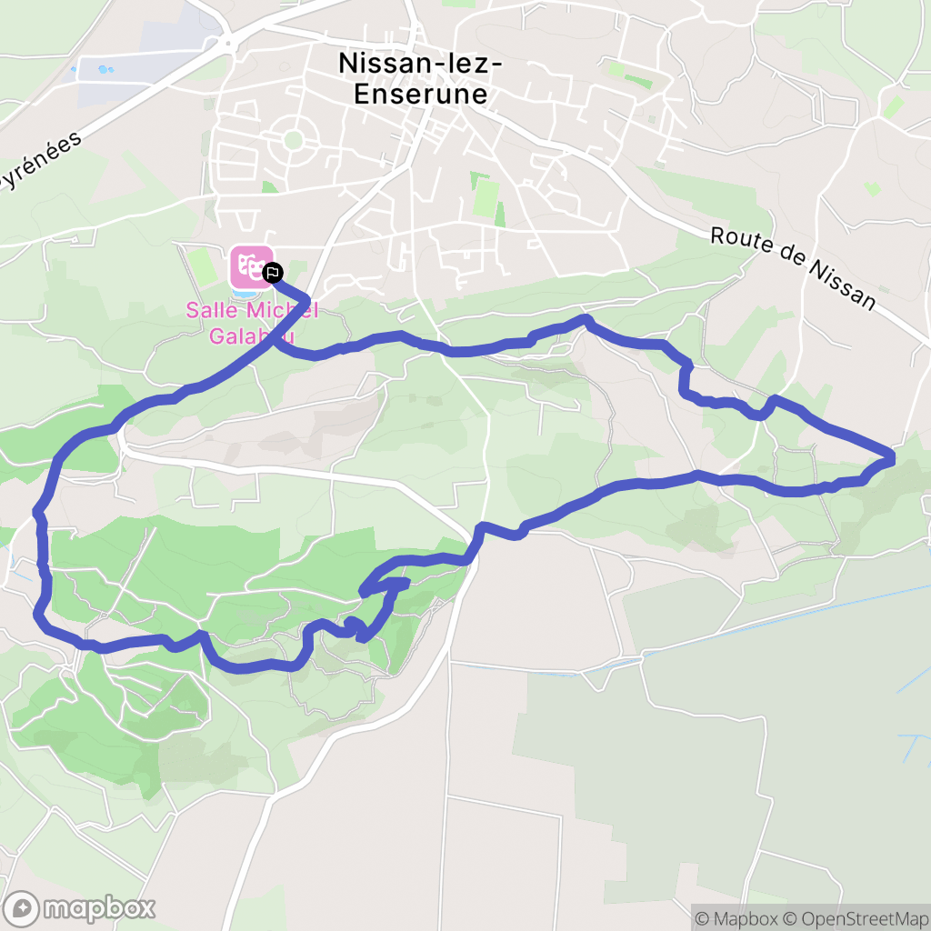 Nissan-lez-Enserune : carte du parcours de randonnée - France