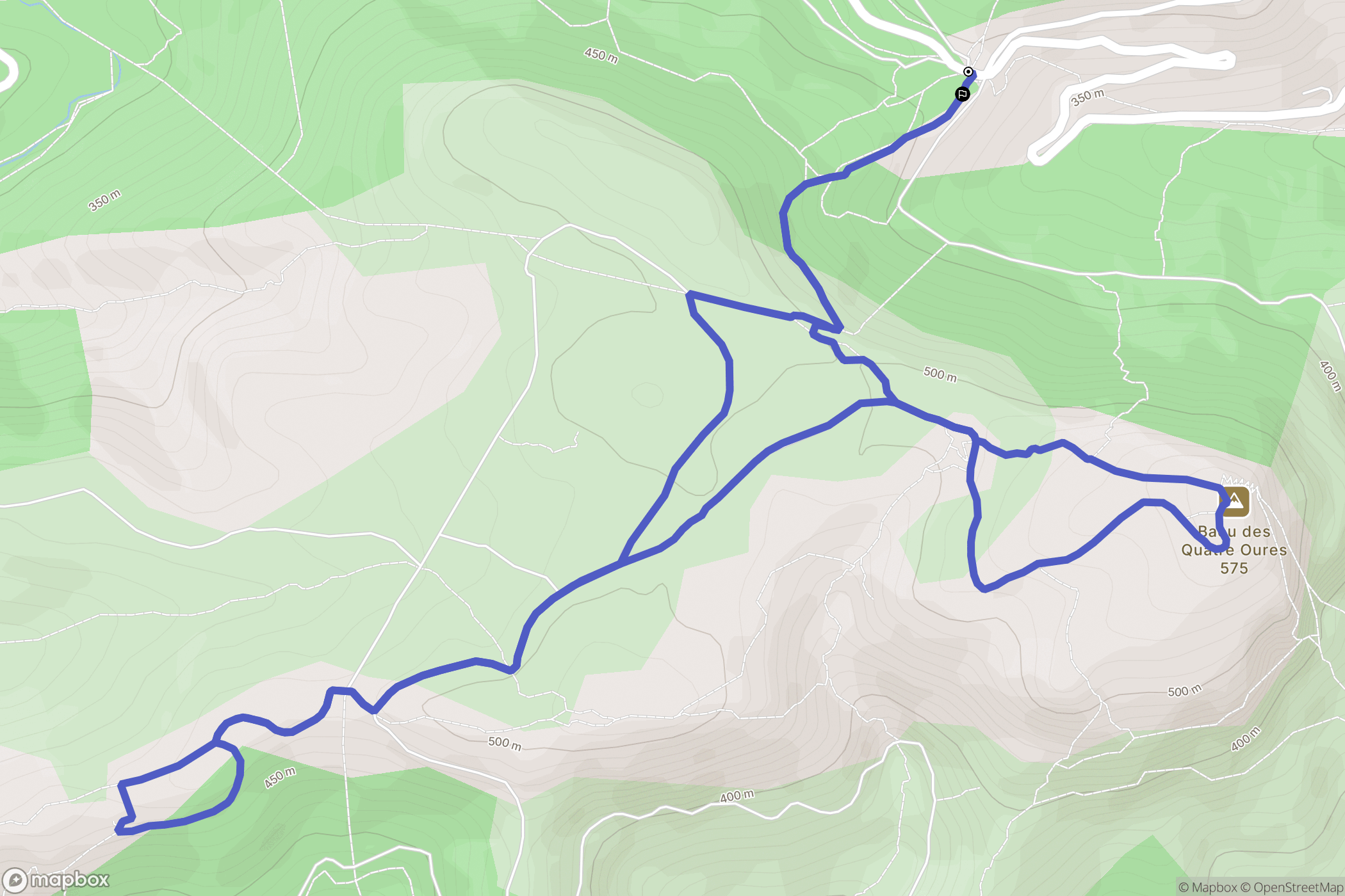 Évenos : carte du parcours de randonnée - France