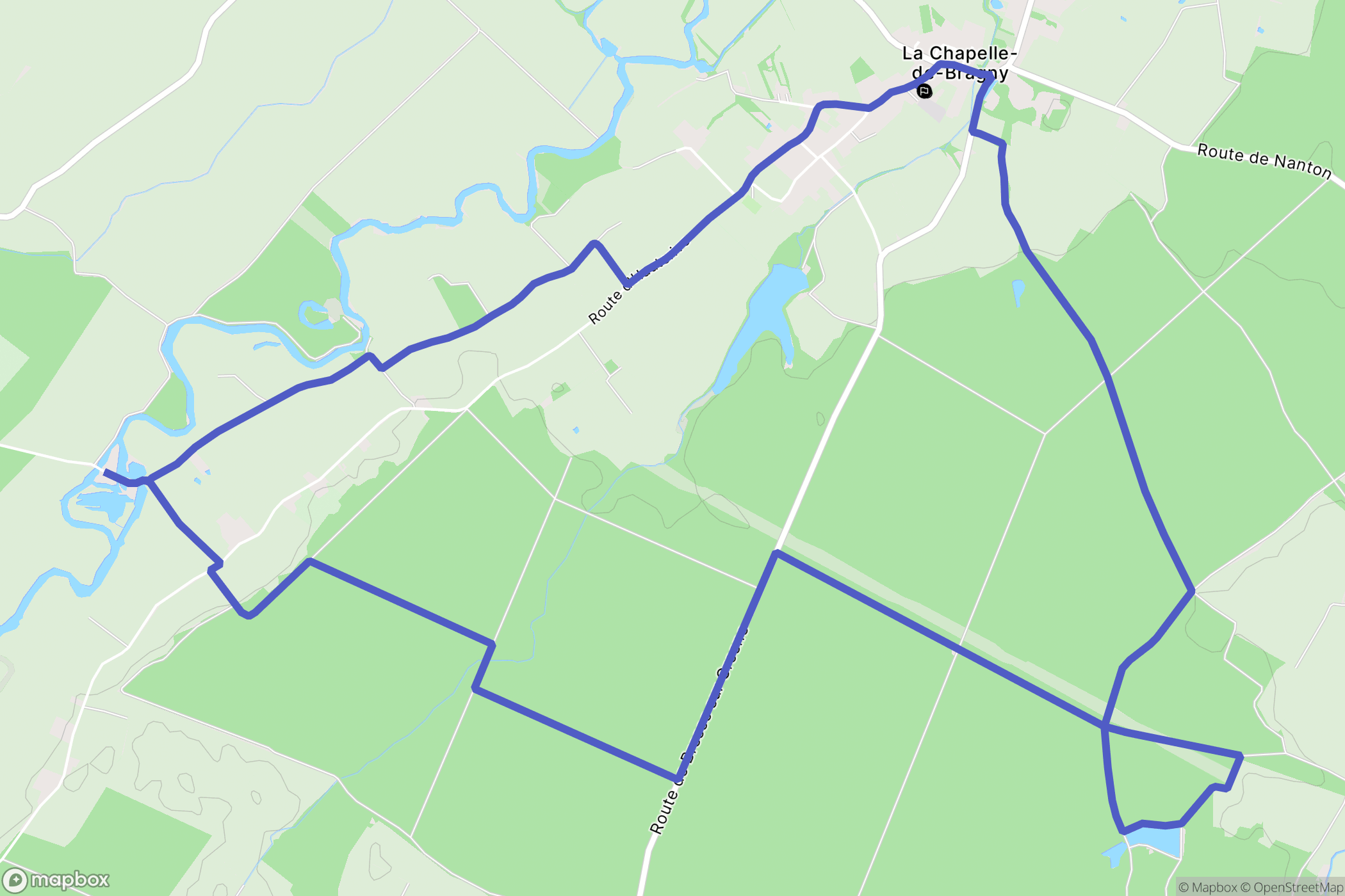 La Chapelle-de-Bragny : carte du parcours de randonnée - France