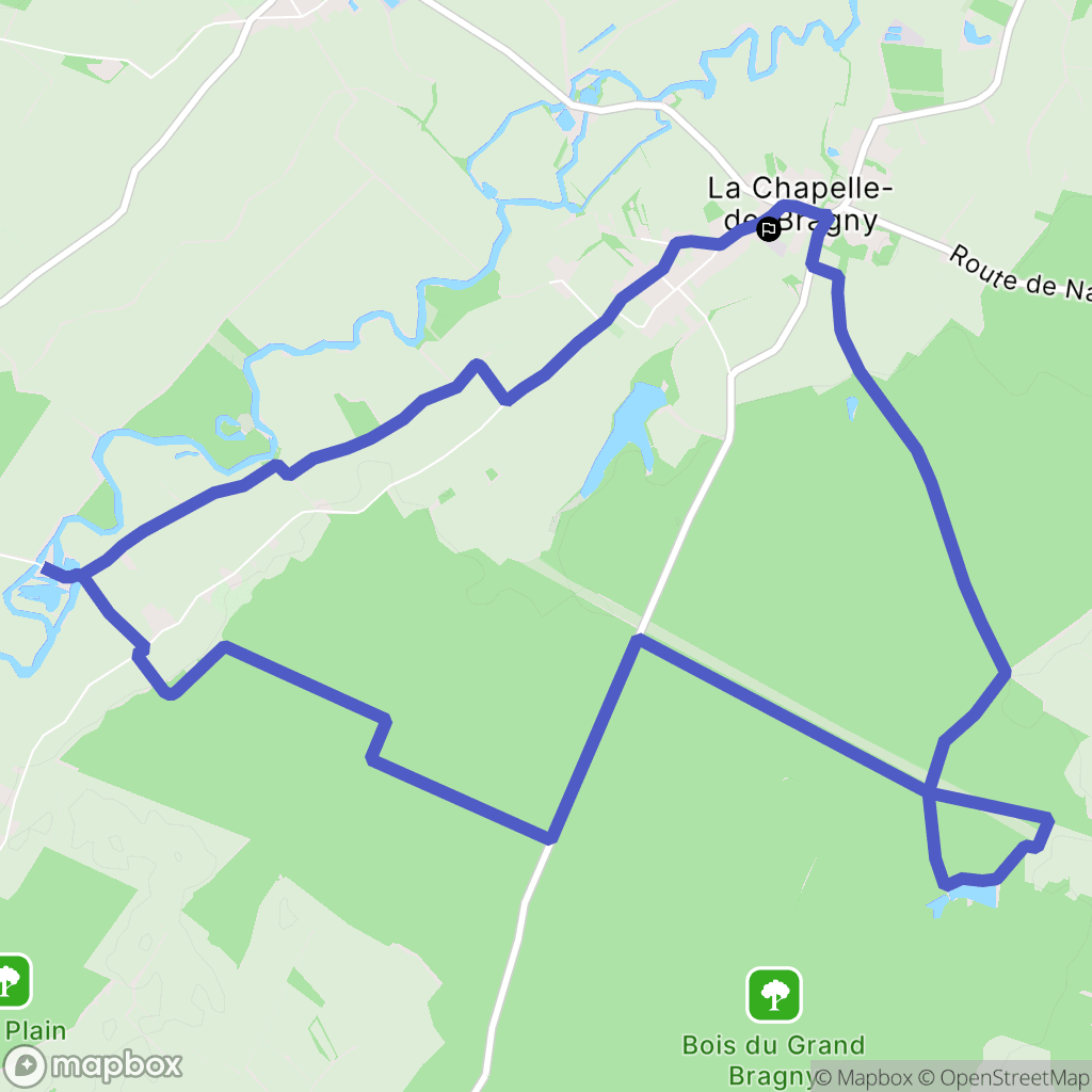 La Chapelle-de-Bragny : carte du parcours de randonnée - France
