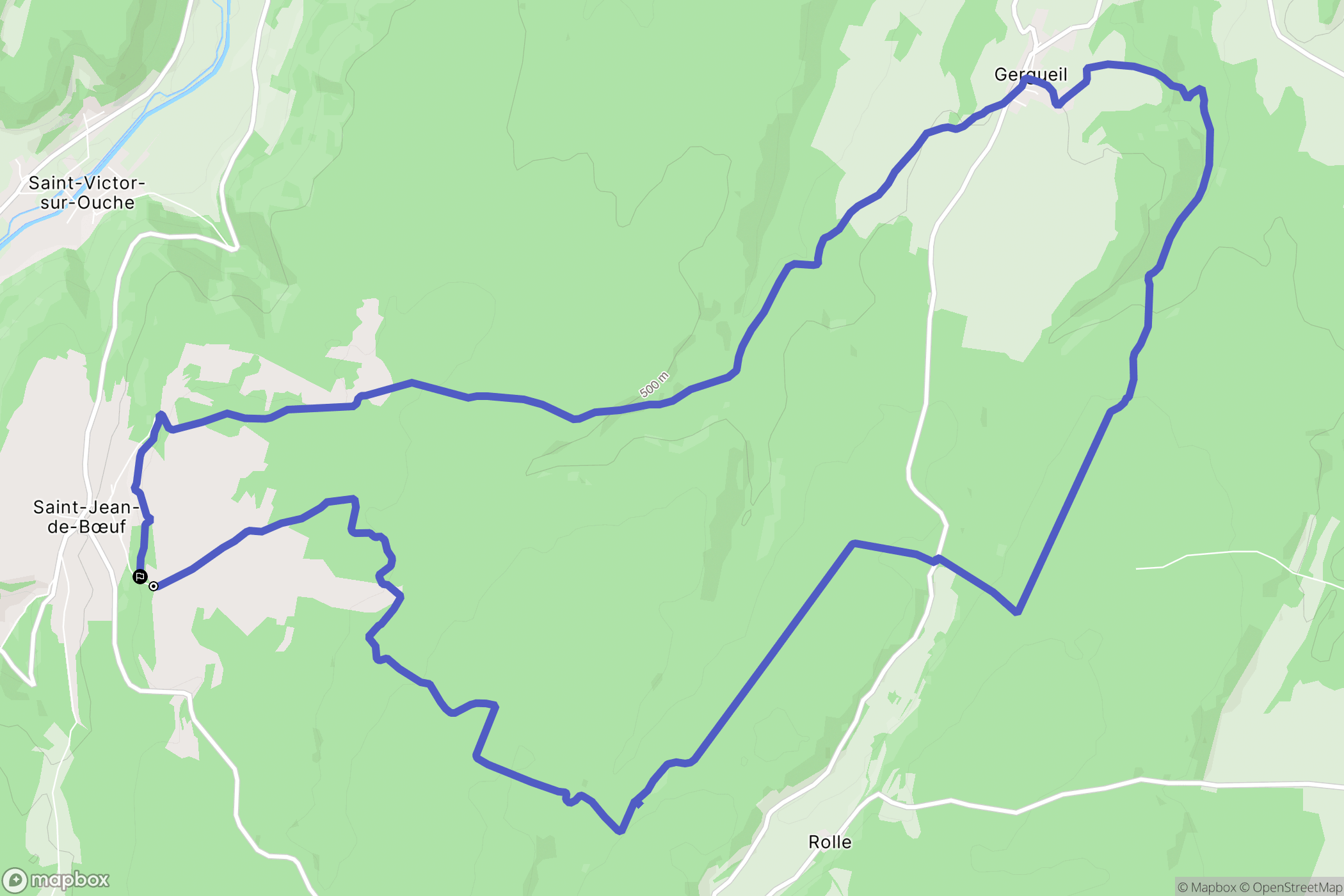 Saint-Jean-de-Bœuf : carte du parcours de randonnée - France