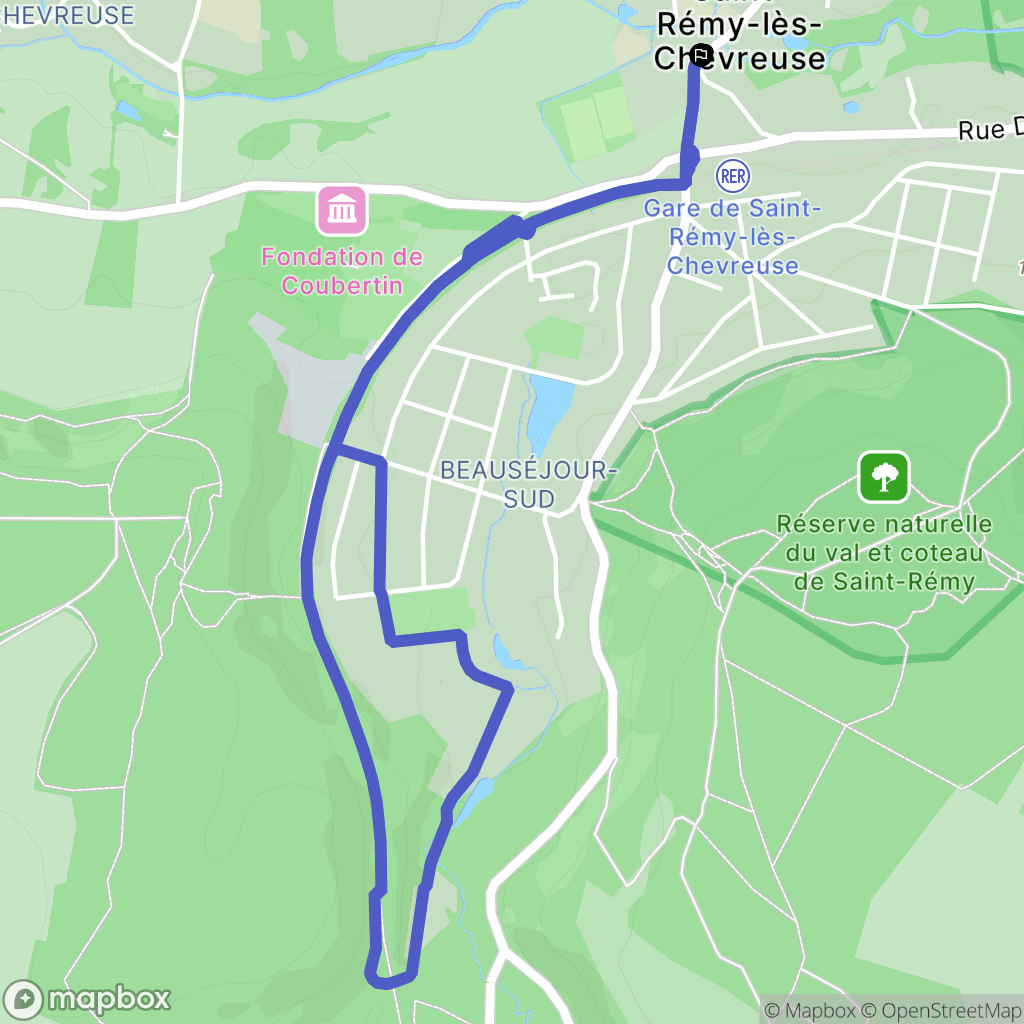 Saint-Rémy-lès-Chevreuse : carte du parcours de randonnée - France