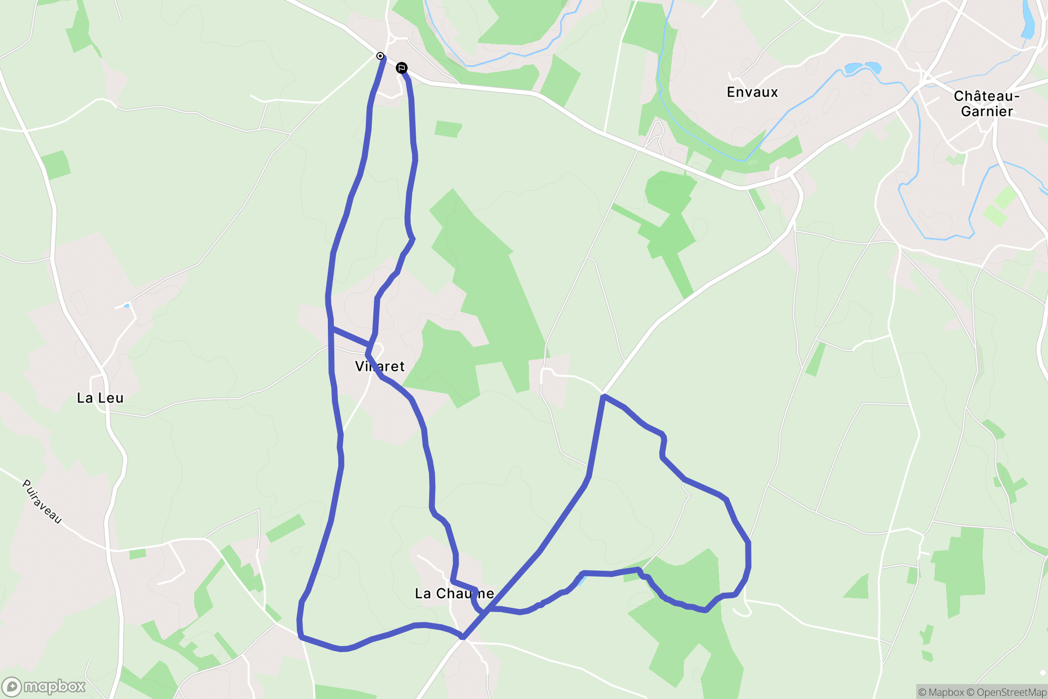 Sommières-du-Clain : carte du parcours de randonnée - France