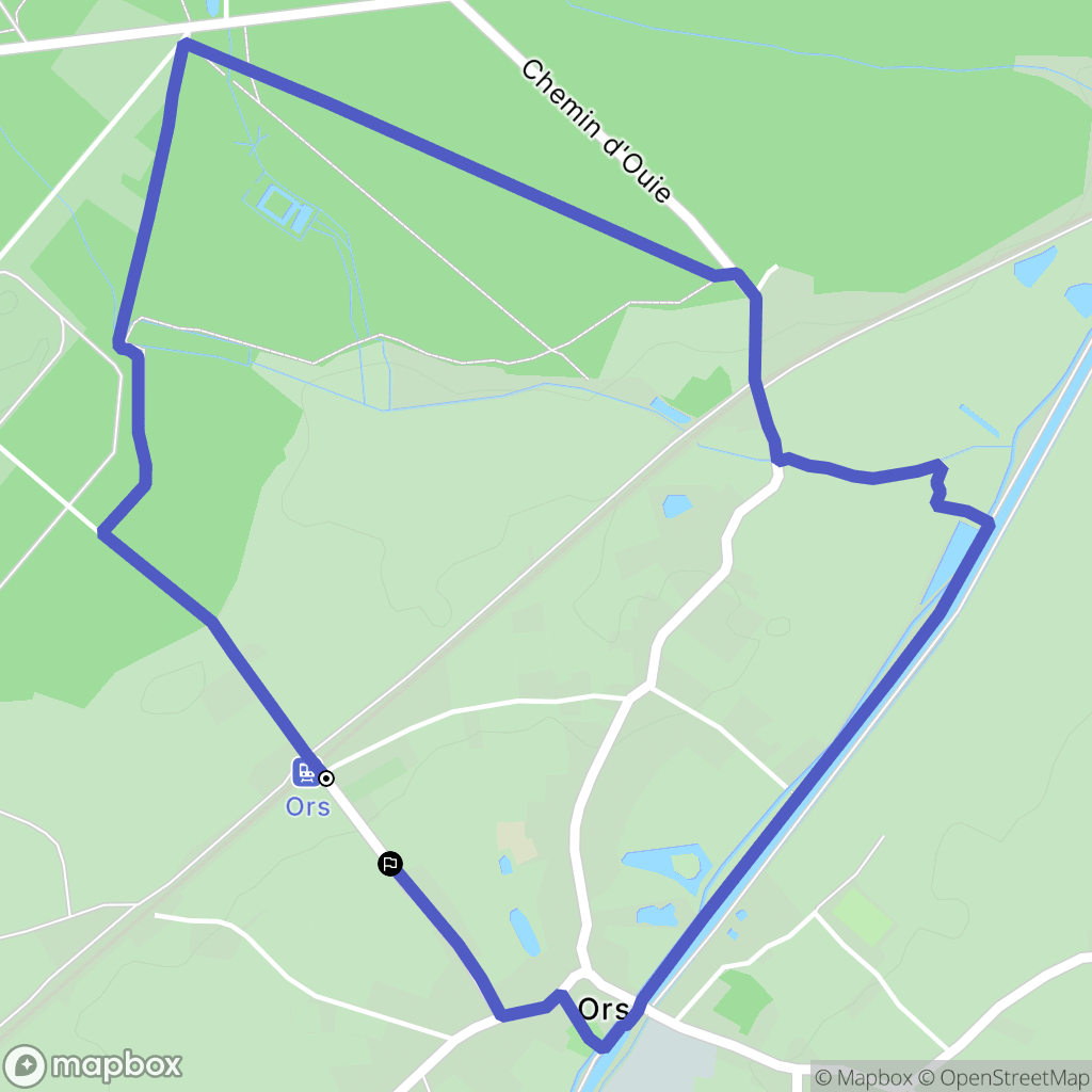 Ors : carte du parcours de randonnée - France
