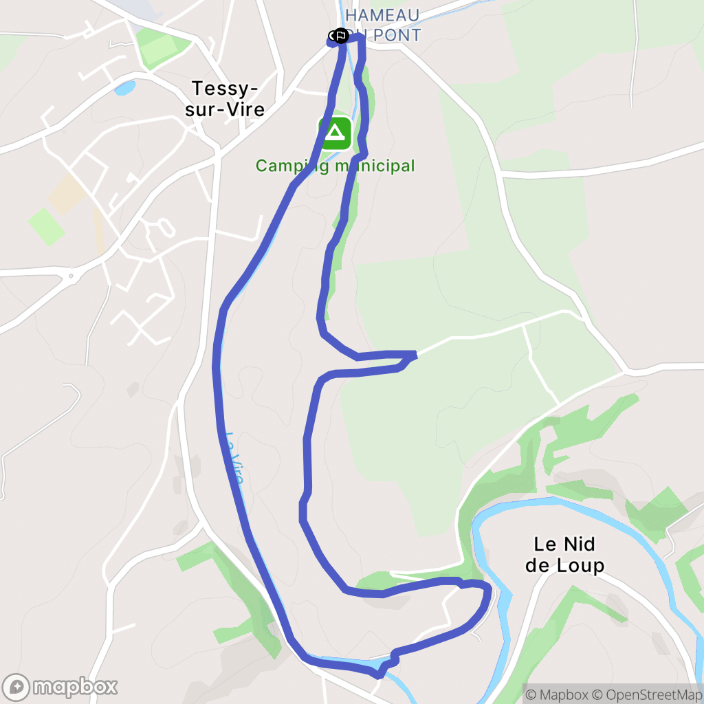Tessy-Bocage : carte du parcours de randonnée - France