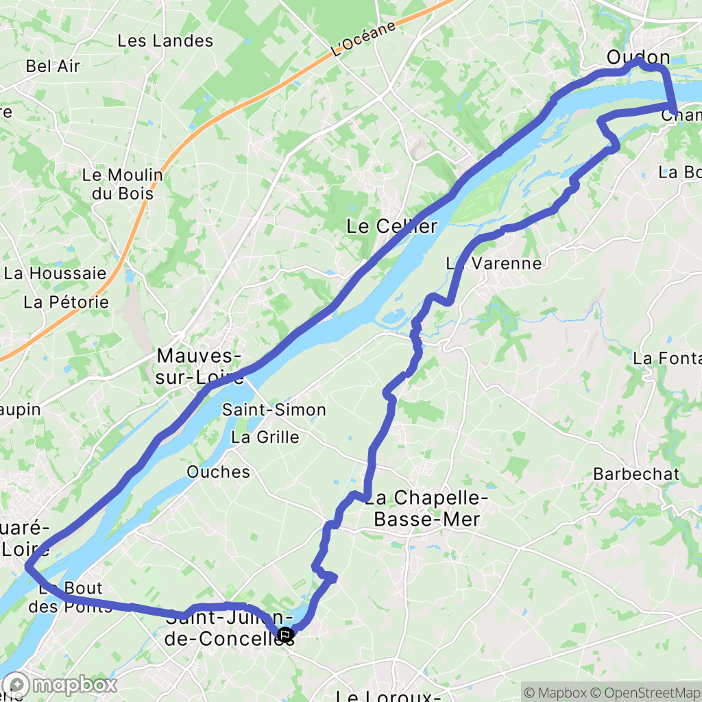 Saint-Julien-de-Concelles : carte du parcours de randonnée - France