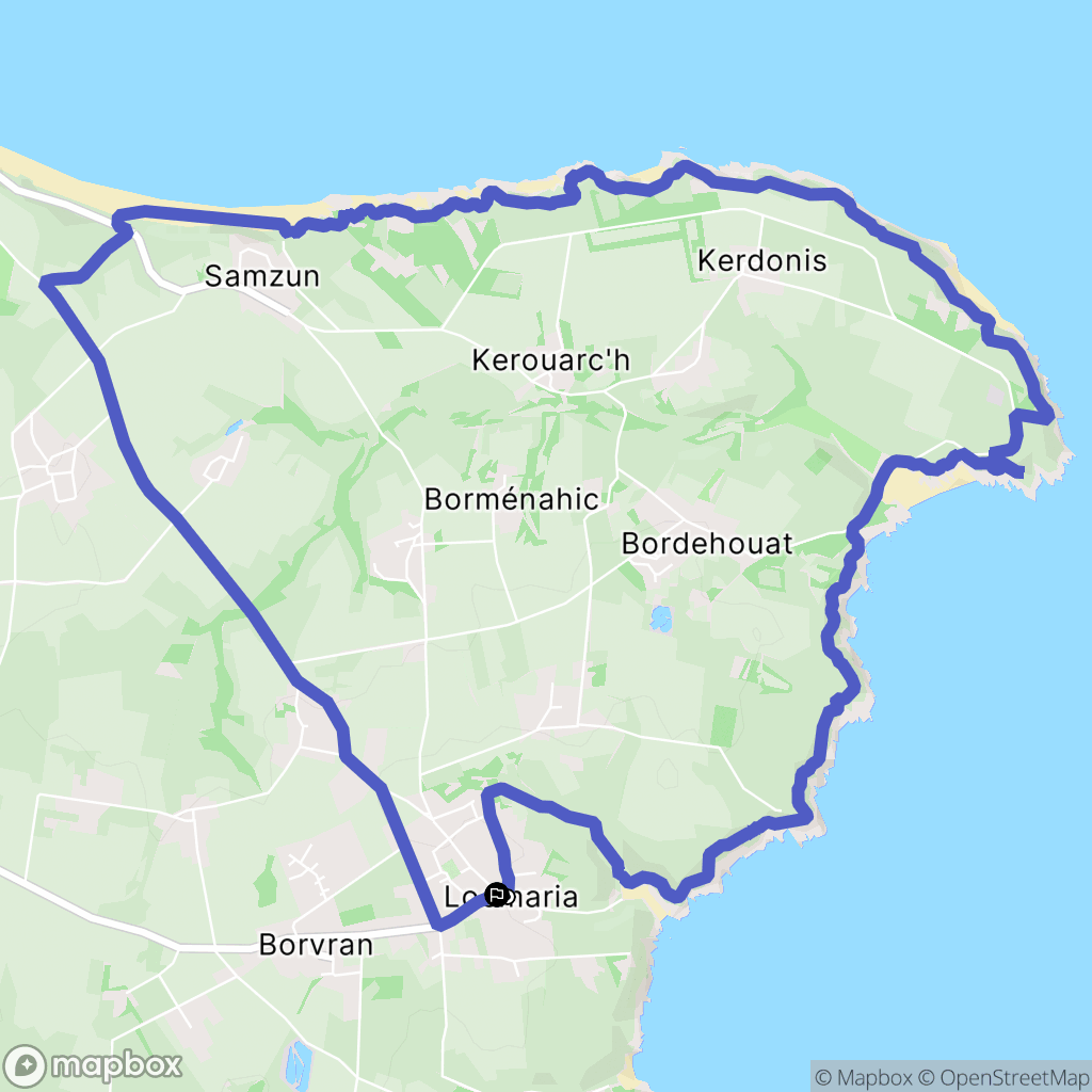 Locmaria : carte du parcours de randonnée - France